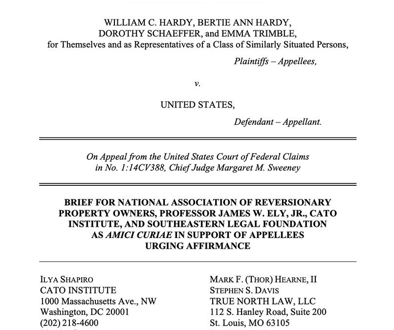 Amicus Brief in Hardy v. United States Trails Act Taking Case